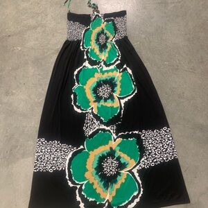 Magic Black and Green Patterned Dress
